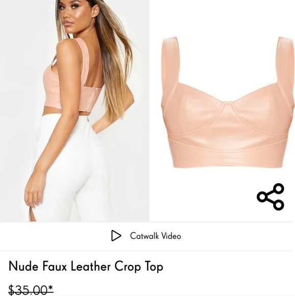 NWT Faux leather crop top bustier - Picture 3 of 11